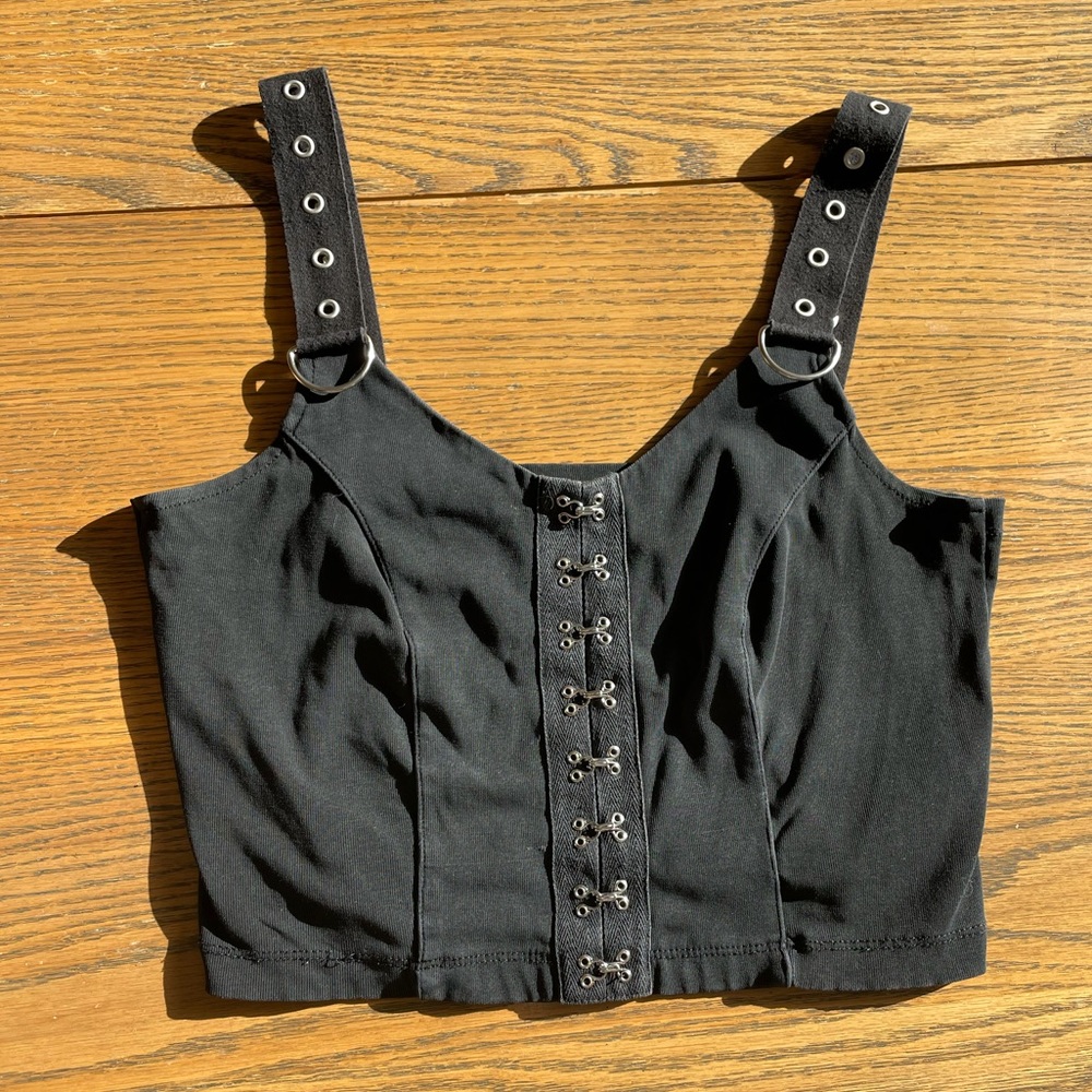 Hell Bunny Corset Cotton Goth Crop Top